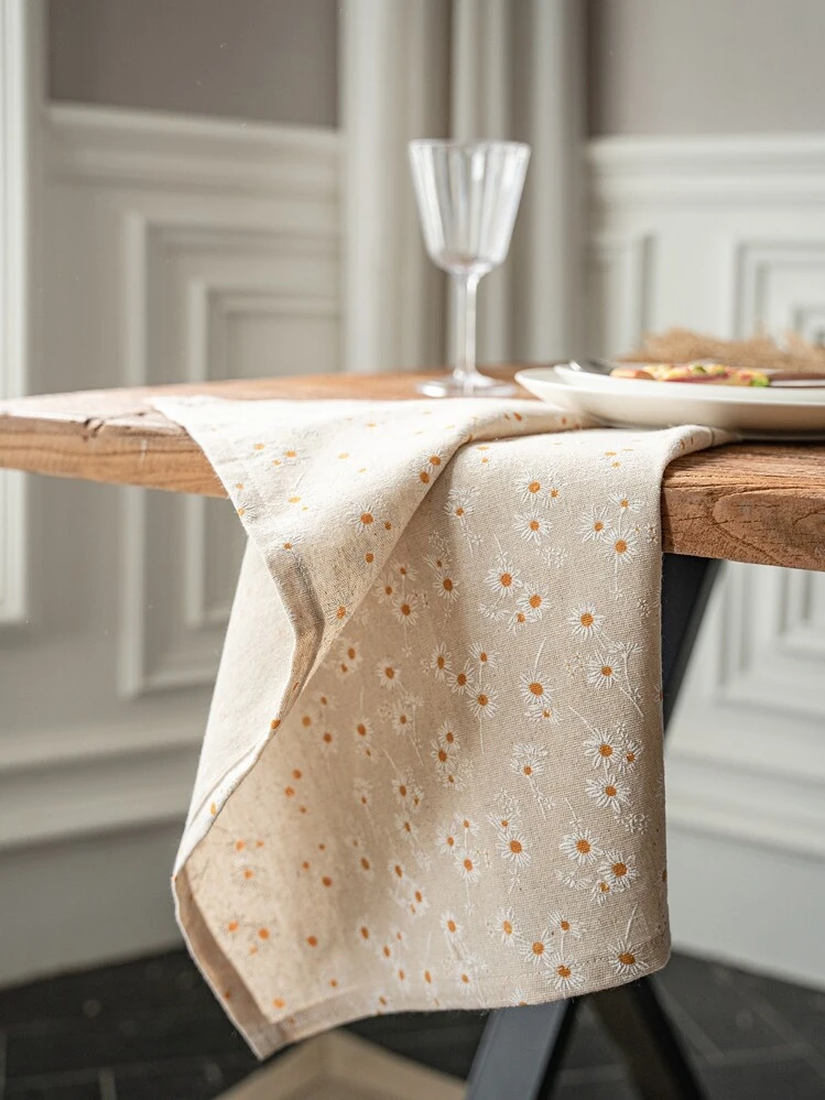 Flower Design Cloth Napkin, Multifunction Table Napkin, Prop Background Decoration, For Home - Multicolor - View 2