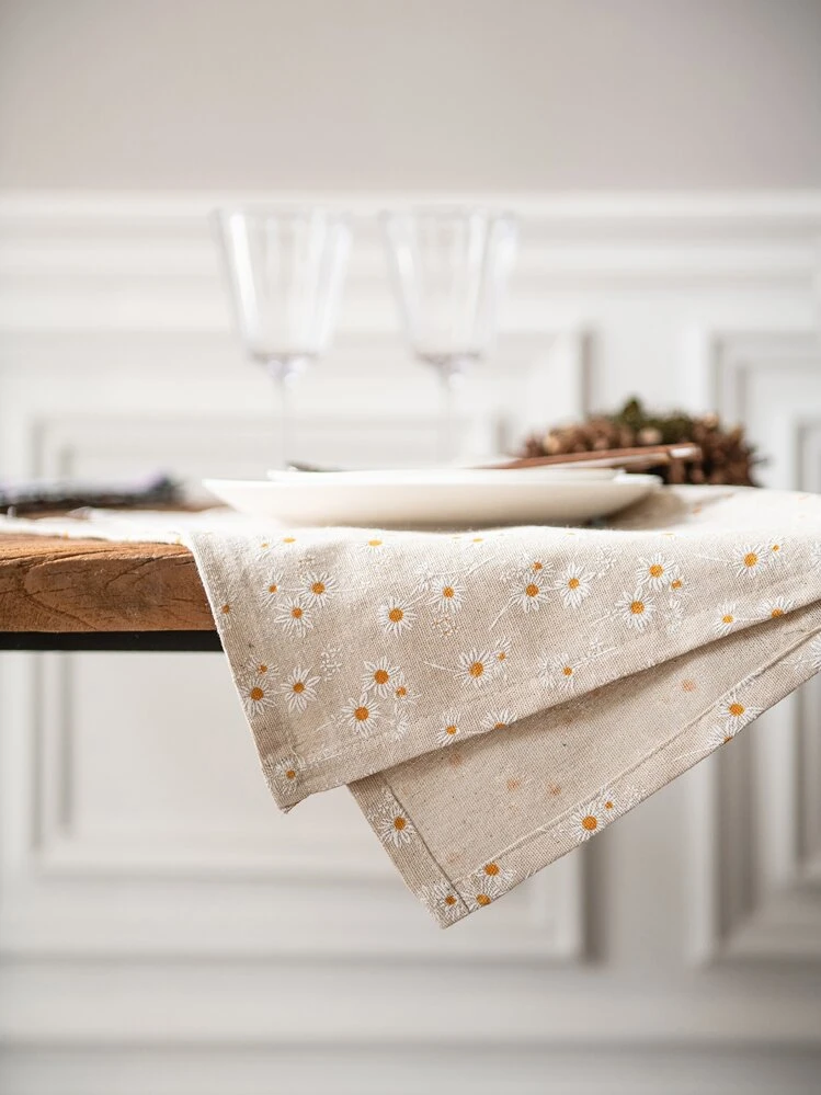 Flower Design Cloth Napkin, Multifunction Table Napkin, Prop Background Decoration, For Home - Multicolor - View 3