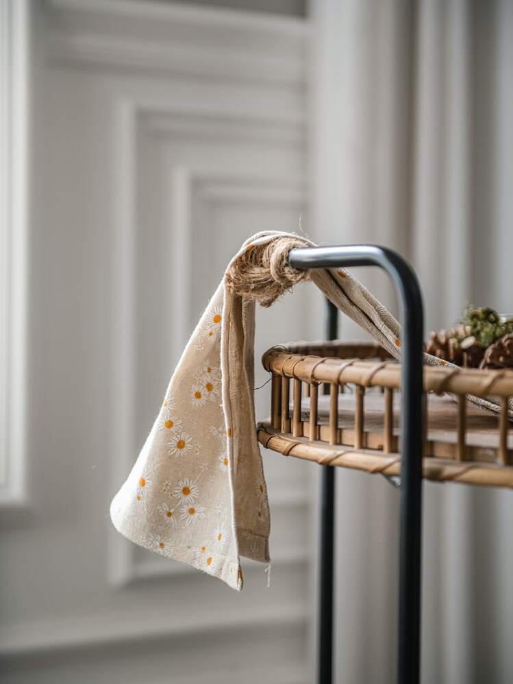 Flower Design Cloth Napkin, Multifunction Table Napkin, Prop Background Decoration, For Home - Multicolor - View 5