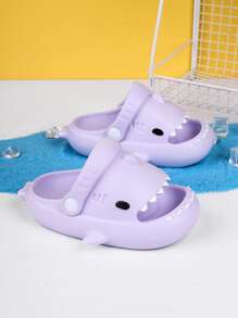 Zuecos y sandalias de tiburón para niñas con diseño de tiburón - Morado - Ver 2