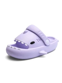 Zuecos y sandalias de tiburón para niñas con diseño de tiburón - Morado - Ver 3