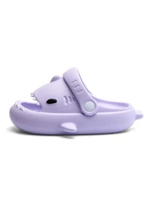 Zuecos y sandalias de tiburón para niñas con diseño de tiburón - Morado - Ver 4