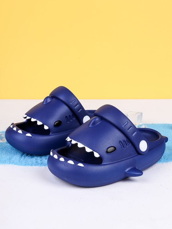 Boys Shark Design Open Toe Clogs Shark Slides