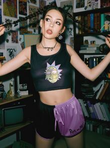 Rick and Morty | ROMWE Street Life Cartoon Graphic PJ Set - Multicolor - View 2