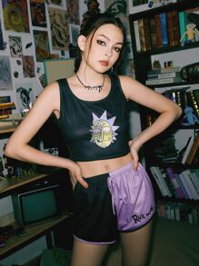 Rick and Morty | ROMWE Street Life Cartoon Graphic PJ Set - Multicolor - View 6