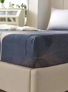 銀杏葉紋印花床包，現代式床單，適用於臥室 - 彩色 - 查看 3