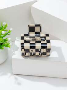 Checkerboard Patterned Women Hair Claw Clip Street Hair Clips,Summer Hair Accessories - Multicolor - View 2