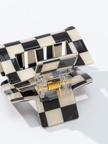 Checkerboard Patterned Women Hair Claw Clip Street Hair Clips,Summer Hair Accessories - Multicolor - View 3