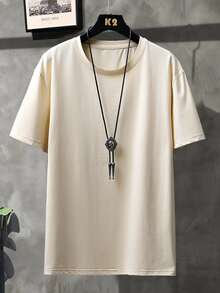 Manfinity Men Letter & Picture Print Tee - Apricot - View 2