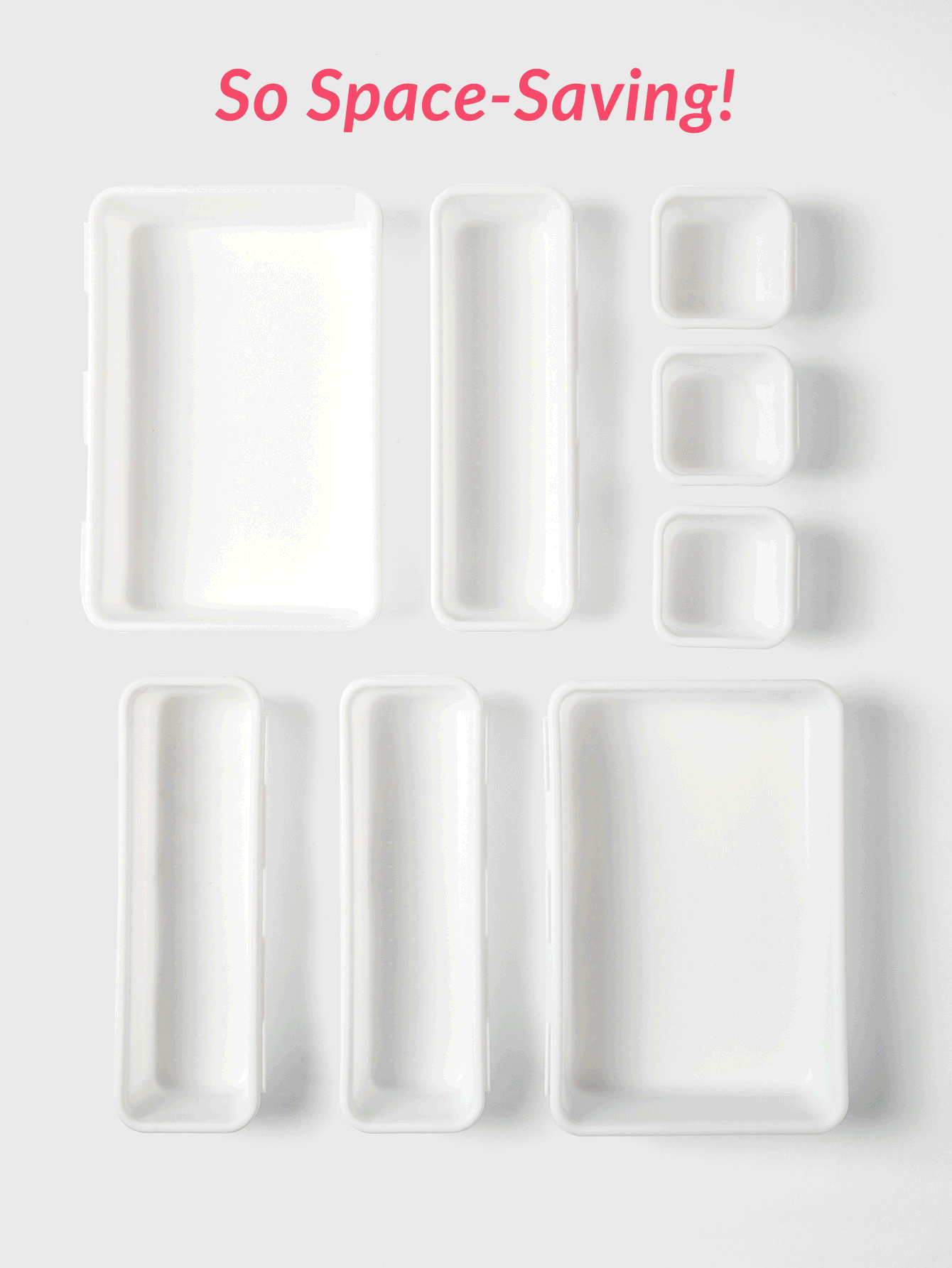 SHEIN BASIC LIVING 8pcs Interlocking Interlocking Bin Pack Desk Drawer