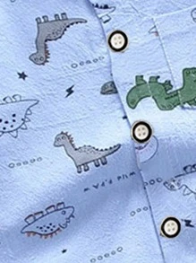 Toddler Boys Dinosaur Print Shirt With Shorts - Multicolor - View 4