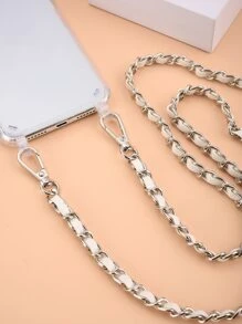 Clear Phone Case With Chain Lanyard - White - View 2