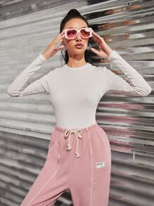 SHEIN Essnce Solid Form Fitted Tee