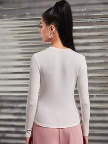 SHEIN Essnce Solid Form Fitted Tee