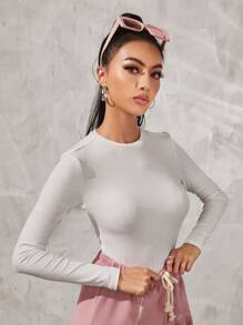 SHEIN Essnce Solid Form Fitted Tee