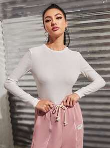 SHEIN Essnce Solid Form Fitted Tee