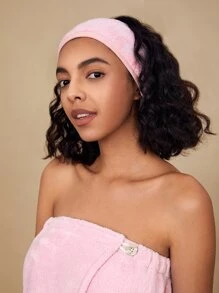 SHEIN Basic living BASIC LIVING 1 件入純色鉤環緊固件浴缸頭帶 - 粉色 - 查看 10