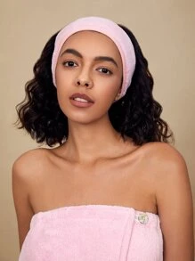 SHEIN Basic living BASIC LIVING 1 件入純色鉤環緊固件浴缸頭帶 - 粉色 - 查看 11