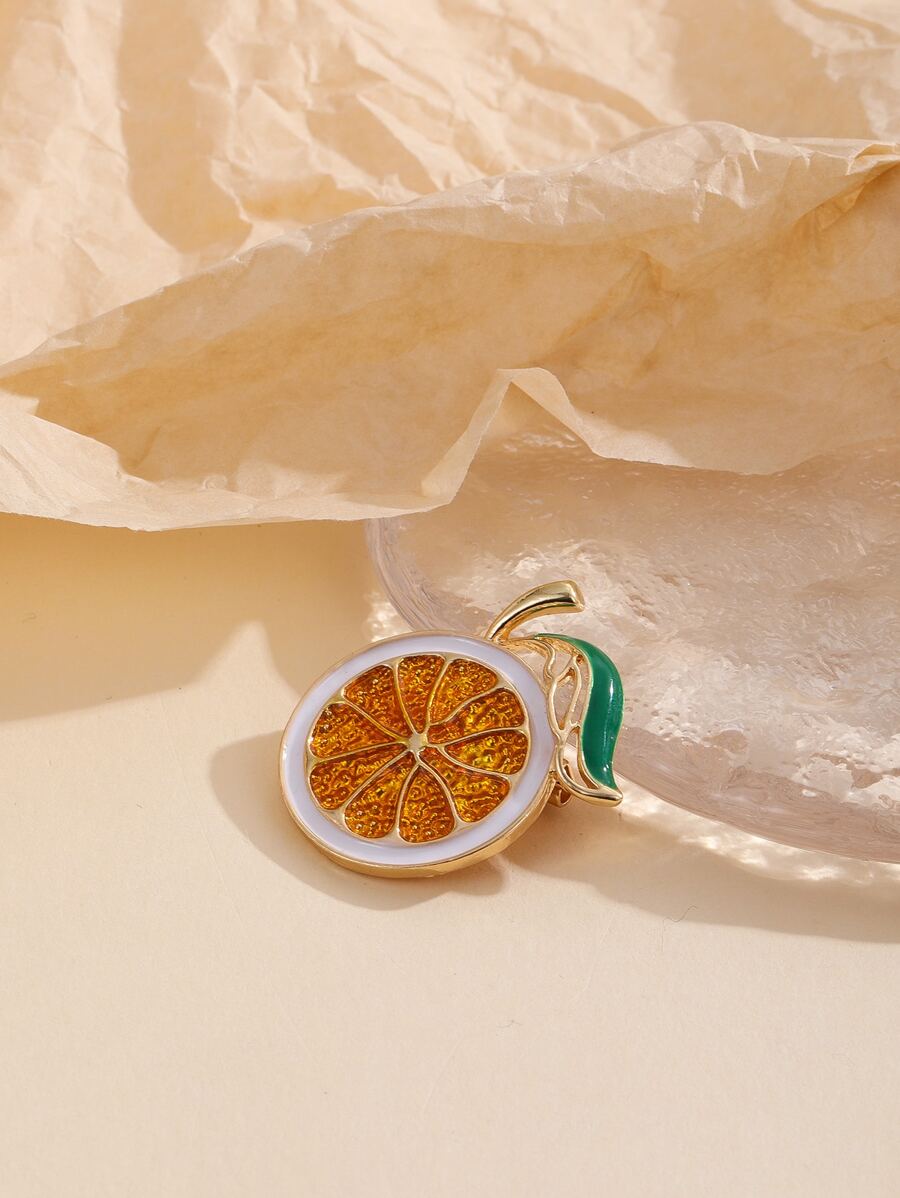 Broche naranja en forma de - Multicolor - Ver 1