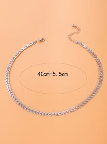 Minimalist Solid Necklace - Silver - View 4