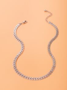 Minimalist Solid Necklace - Silver - View 6