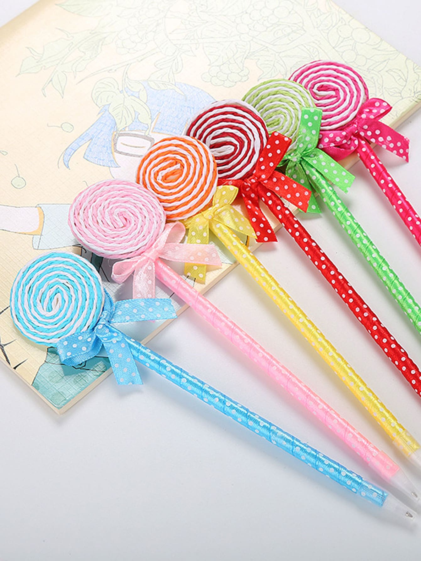 6入組棒棒糖設計隨機圓珠筆