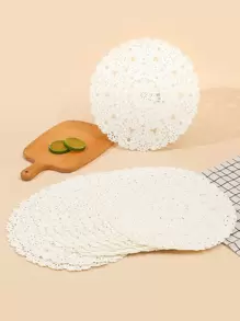 48 pièces Doublure en papier parchemin dentelle pour friteuse à air, doublure pour friteuse à air, papier pour friteuse à air - Blanc - Voir 2