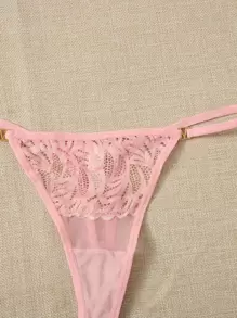Shein Underwear&Sleepwear Basics 7-pak koronkowych paneli G-String, seksowna bielizna