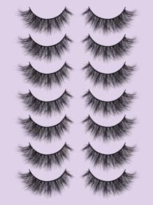MAGEFY 10Pairs Of Natural Full False Eyelashes&2pcs Disposable Eyelash Brush&Tweezers&False Eyelash Aid,Thick Curling Fluffy Eyelashes For Party Use Manga Eyelashes, Travel Essentials - Black - View 6