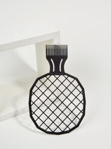 1 Peine De Peinado De Cabello Para Hombres Para Permanente, Cabeza De Aceite Y Tinte Del Cabello Con Papel De Aluminio, Negro - Negro - Ver 1