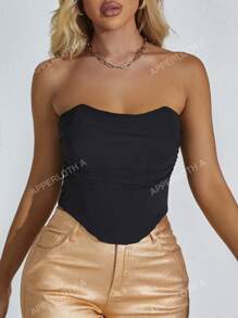 Apperloth A Top corset con forma curva, cierre con ojetes y cordones, acabado de encaje y malla, prenda moldeadora sexy para festivales de música