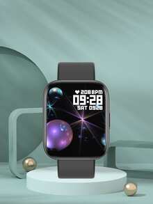 1入組防水心率監測智能手錶 - 黑色 - 查看 2