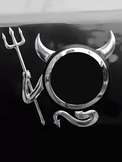 1個 3D ステレオ デーモン デザイン 車 ロゴ ステッカー