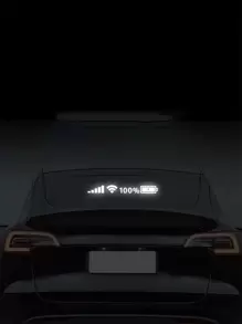 1 hoja pegatina de coche con patrón de batería de señal de teléfono reflectante