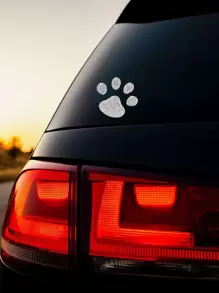 1 pieza Adhesivo para coche con diseño de diamante de imitación con estampado de garra - Plateado - Ver 2