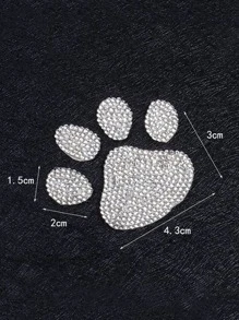 1 pieza Adhesivo para coche con diseño de diamante de imitación con estampado de garra - Plateado - Ver 3