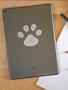 1 pieza Adhesivo para coche con diseño de diamante de imitación con estampado de garra - Plateado - Ver 5