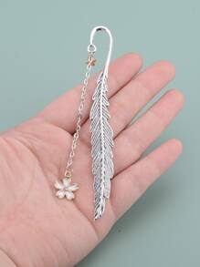 1/2/5pcs Metal Pendant Bookmarks, Suitable As Gifts,School Supplies,Back To School - Silver - View 2