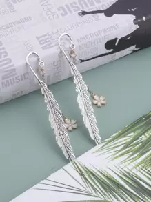 1/2/5pcs Metal Pendant Bookmarks, Suitable As Gifts,School Supplies,Back To School - Silver - View 4