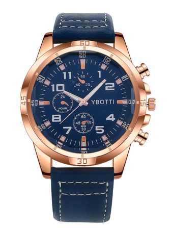 ybotti Montre à quartz ronde résistante à l'eau pour hommes, un cadeau pour les étudiants retournant à l'école