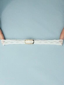 Faux Pearl Decor Bridal Garter Belt - White - View 5