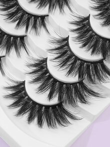 7分離式全條假睫毛和4入組睫毛輔助器工具套裝 - 黑色 - 查看 7