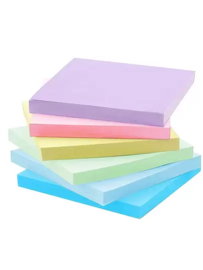 6sets 300pcs Square Colored Sticky Notes Pad For Office, Students Back To School