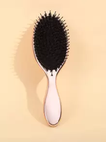 1支椭圆形电镀玫瑰金梳子，美发工具，美发产品及配件，适用于理发店、美容院、返校季、旅行度假等场合，包括：梳子、边缘梳、梳子、解结梳、球形梳、迷你梳子套装、木梳、发刷、美发工具、梳子、美发设备、梳子套装、梳子、卷发梳、解结梳、女士发刷、头发、美发产品、美发工具、美发用品、理发师、理发师配件、理发店、美发设备 - 玫瑰金 - 查看 5