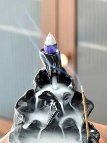 1pc Polyresin Incense Burner - Black - View 1