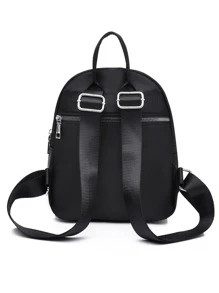Minimalist Zip Backpack - Black - View 5