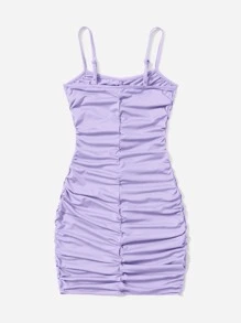 SHEIN Girlism 少女纯色修身吊带连衣裙