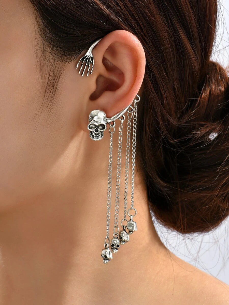 1入組骷髏裝飾耳掛 - 彩色 - 查看 1