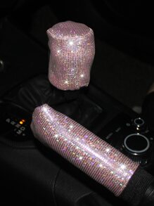 MEIKAXIU 3 cái vô lăng xe hơi và phanh tay và nắp sang số - Hồng - Xem 5