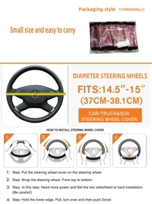 MEIKAXIU 3 cái vô lăng xe hơi và phanh tay và nắp sang số - Hồng - Xem 8